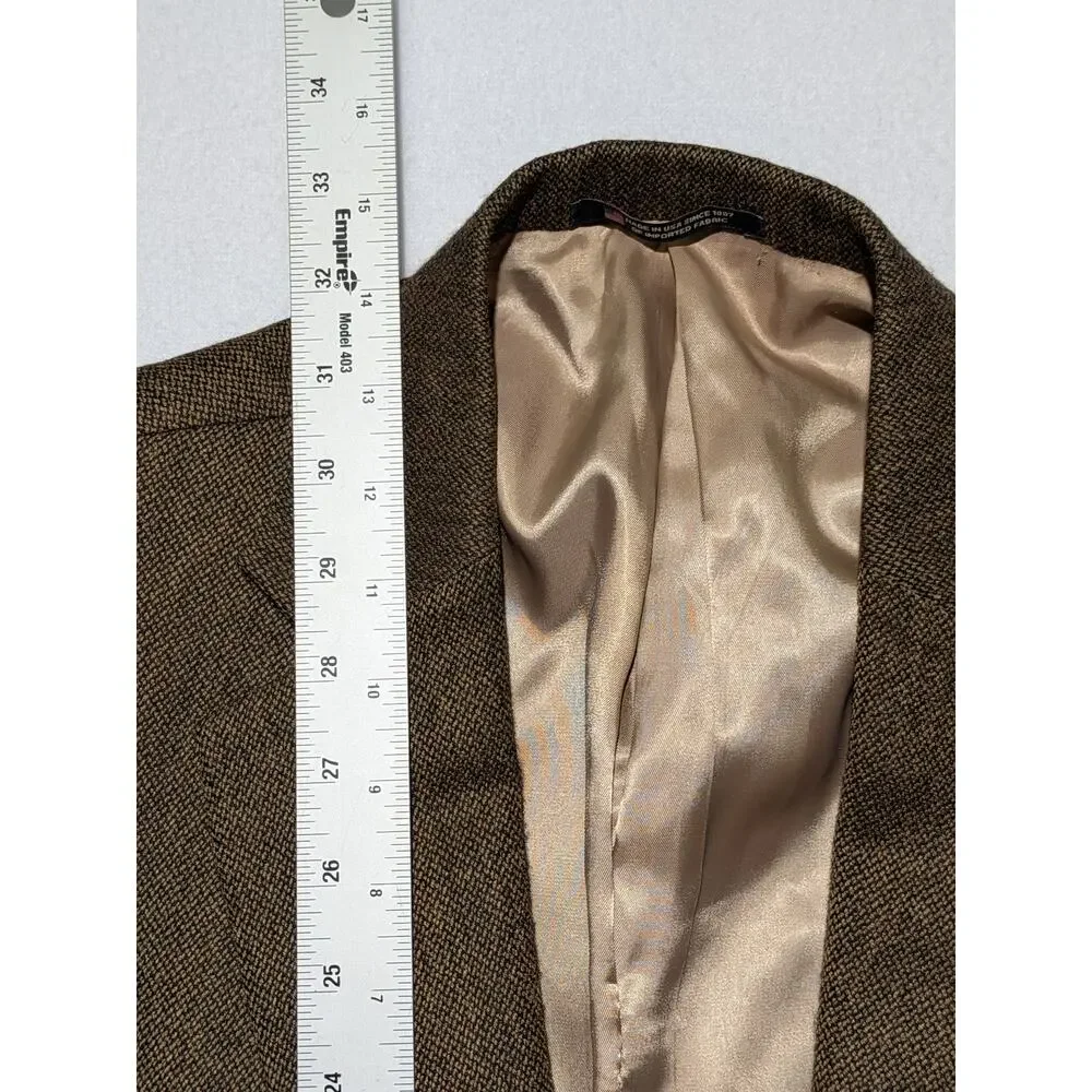 Hart Schaffner Marx Wool Tweed Blazer Mens 42XL‎ Brown USA Made Sport Coat